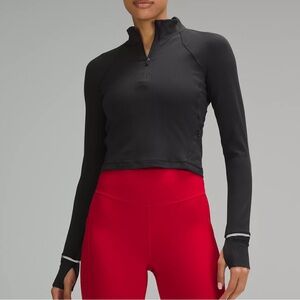 Lulu It's Rulu Ribbed Cropped Half Zip size 0 women’s (not ribbed)